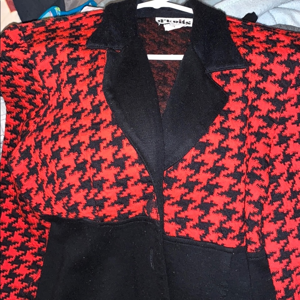 Black and red blazer